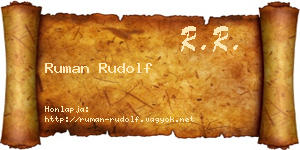Ruman Rudolf névjegykártya